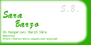 sara barzo business card